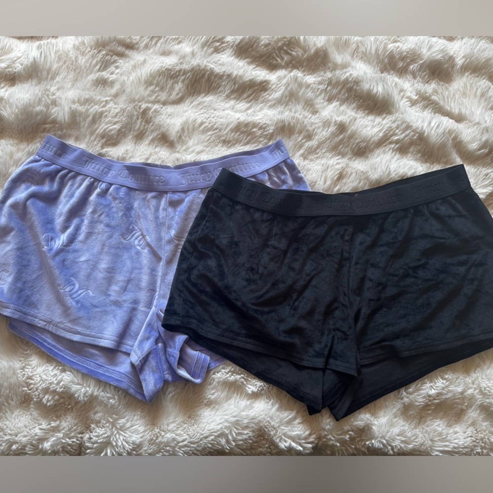 Juicy Couture Black and Lavender Pajama Shorts